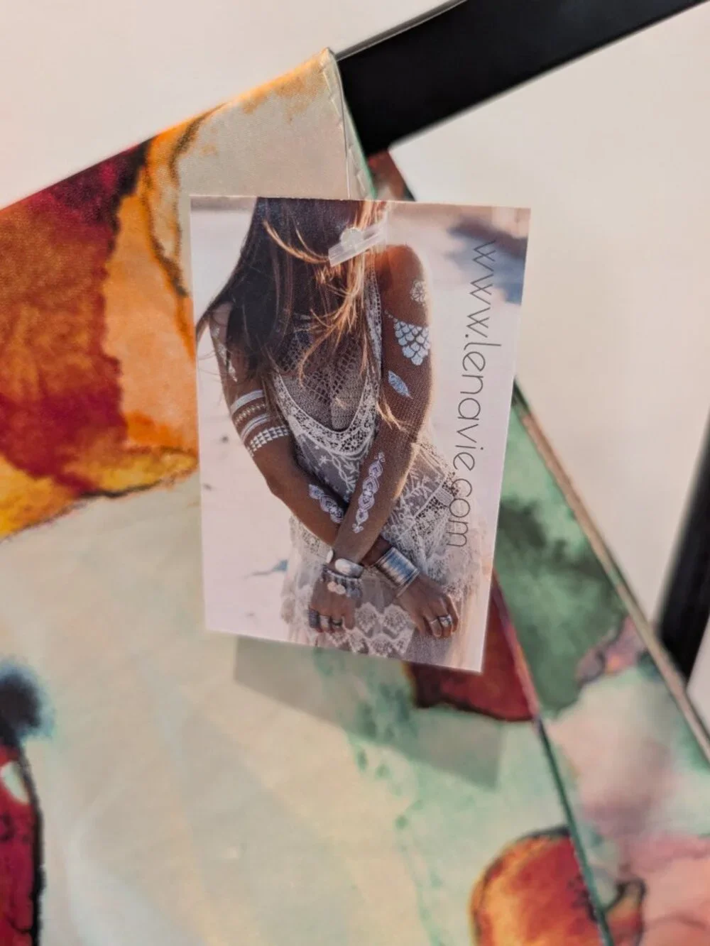 Lena Vie Abstract Draped Maxi Dress • Multicolor • One Size - Picture 2 of 3